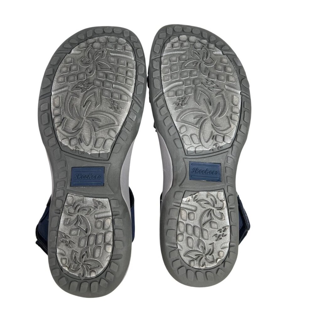 Skechers Reggae Slim Takes Two Strappy Sandals Navy Comfort Memory Foam US 10 - Picture 8 of 13